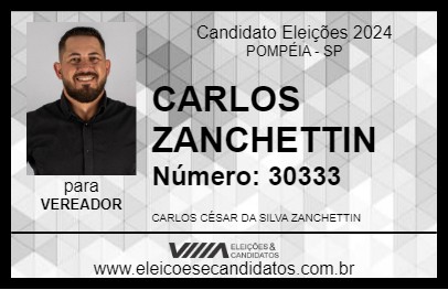 Candidato CARLOS ZANCHETTIN 2024 - POMPÉIA - Eleições