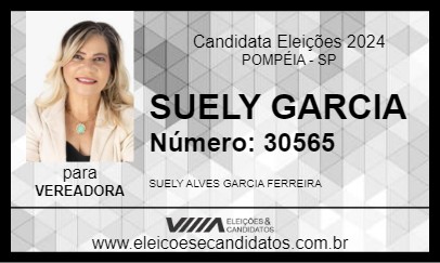 Candidato SUELY GARCIA 2024 - POMPÉIA - Eleições