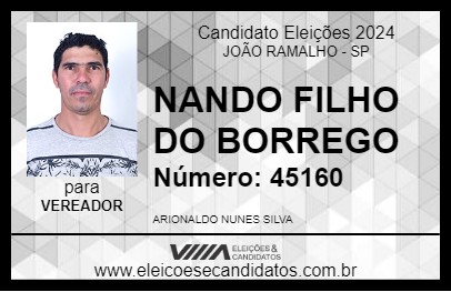 Candidato NANDO FILHO DO BORREGO 2024 - JOÃO RAMALHO - Eleições