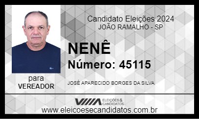 Candidato NENÊ 2024 - JOÃO RAMALHO - Eleições