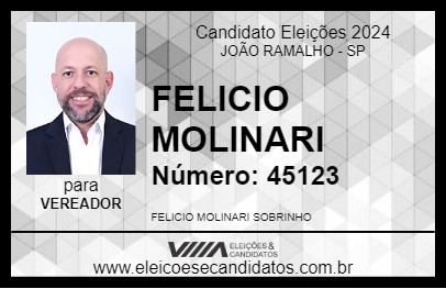 Candidato FELICIO MOLINARI 2024 - JOÃO RAMALHO - Eleições