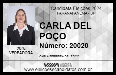 Candidato CARLA DEL POÇO 2024 - PARANAPANEMA - Eleições