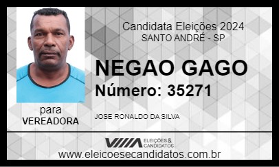 Candidato NEGAO GAGO 2024 - SANTO ANDRÉ - Eleições