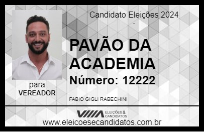 Candidato PAVÃO DA ACADEMIA 2024 - MONTE MOR - Eleições