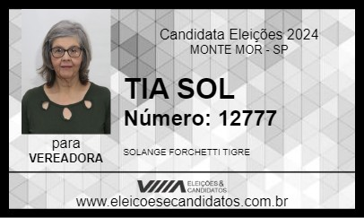 Candidato TIA SOL 2024 - MONTE MOR - Eleições