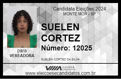 Candidato SUELEN CORTEZ 2024 - MONTE MOR - Eleições