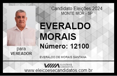 Candidato EVERALDO MORAIS 2024 - MONTE MOR - Eleições