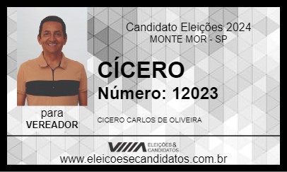 Candidato CÍCERO 2024 - MONTE MOR - Eleições