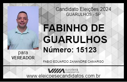 Candidato FABINHO DE GUARULHOS 2024 - GUARULHOS - Eleições