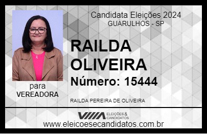 Candidato RAILDA OLIVEIRA 2024 - GUARULHOS - Eleições