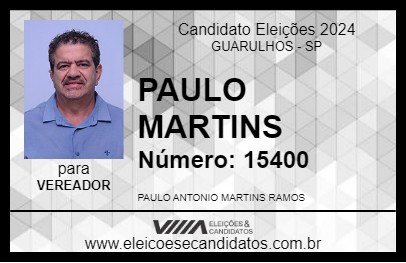 Candidato PAULO MARTINS 2024 - GUARULHOS - Eleições