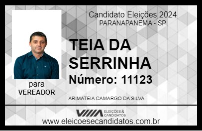 Candidato TEIA DA SERRINHA 2024 - PARANAPANEMA - Eleições