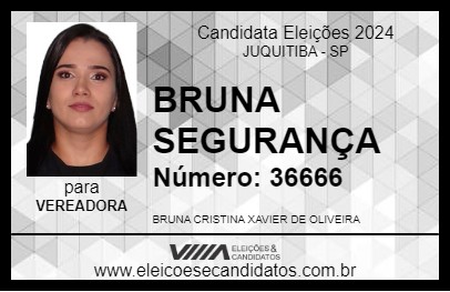 Candidato BRUNA SEGURANÇA 2024 - JUQUITIBA - Eleições