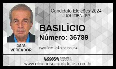 Candidato BASILÍCIO 2024 - JUQUITIBA - Eleições