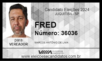 Candidato FRED 2024 - JUQUITIBA - Eleições