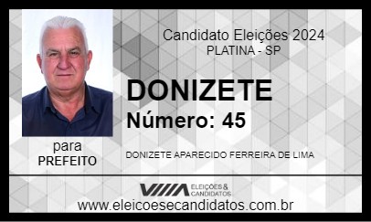 Candidato DONIZETE 2024 - PLATINA - Eleições