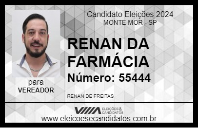 Candidato RENAN DA FARMÁCIA 2024 - MONTE MOR - Eleições