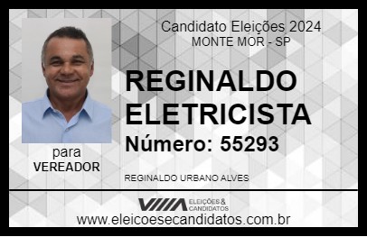 Candidato REGINALDO ELETRICISTA 2024 - MONTE MOR - Eleições