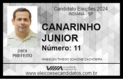 Candidato CANARINHO JUNIOR 2024 - INDIANA - Eleições