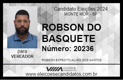 Candidato ROBSON DO BASQUETE 2024 - MONTE MOR - Eleições