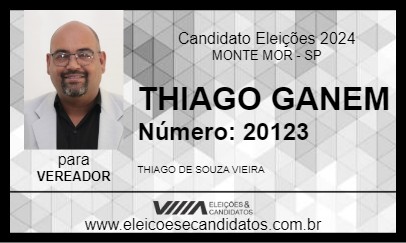 Candidato THIAGO GANEM 2024 - MONTE MOR - Eleições