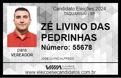 Candidato ZÉ LIVINO DAS PEDRINHAS 2024 - TAQUARIVAÍ - Eleições