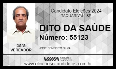 Candidato DITO DA SAÚDE 2024 - TAQUARIVAÍ - Eleições