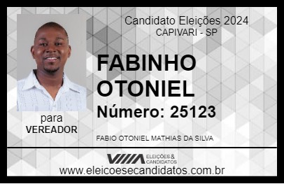 Candidato FABINHO OTONIEL 2024 - CAPIVARI - Eleições