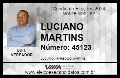 Candidato LUCIANO MARTINS 2024 - MONTE MOR - Eleições