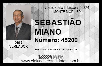 Candidato SEBASTIÃO MIANO 2024 - MONTE MOR - Eleições