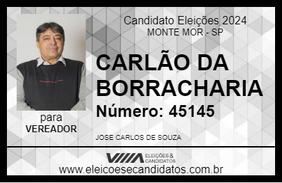 Candidato CARLÃO DA BORRACHARIA 2024 - MONTE MOR - Eleições