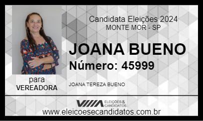 Candidato JOANA BUENO 2024 - MONTE MOR - Eleições