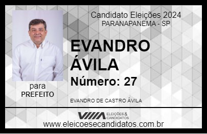 Candidato EVANDRO ÁVILA 2024 - PARANAPANEMA - Eleições