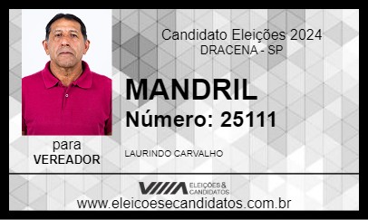 Candidato MANDRIL 2024 - DRACENA - Eleições