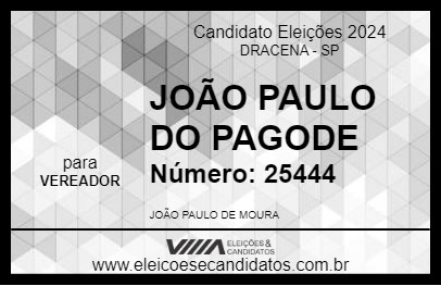 Candidato JOÃO PAULO DO PAGODE 2024 - DRACENA - Eleições