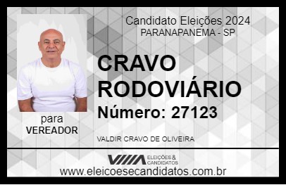 Candidato CRAVO RODOVIÁRIO 2024 - PARANAPANEMA - Eleições