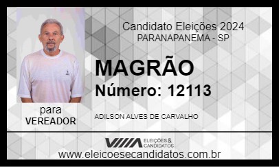 Candidato MAGRÃO 2024 - PARANAPANEMA - Eleições