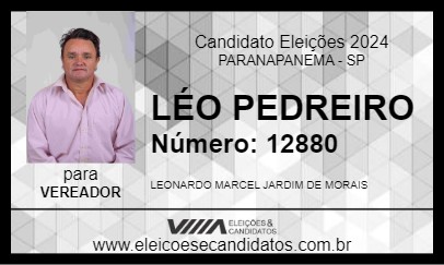 Candidato LÉO PEDREIRO 2024 - PARANAPANEMA - Eleições