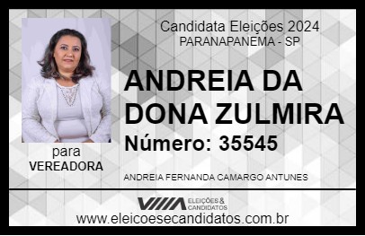 Candidato ANDREIA DA DONA ZULMIRA 2024 - PARANAPANEMA - Eleições