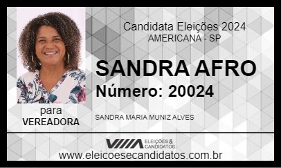 Candidato SANDRA AFRO 2024 - AMERICANA - Eleições