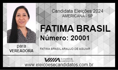 Candidato FATIMA BRASIL 2024 - AMERICANA - Eleições