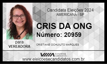 Candidato CRIS DA ONG 2024 - AMERICANA - Eleições