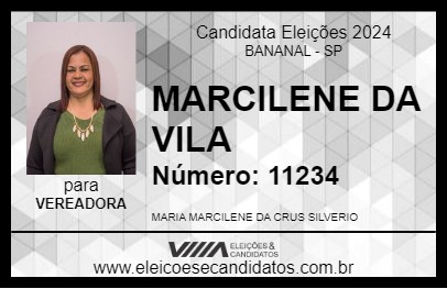 Candidato MARCILENE DA VILA 2024 - BANANAL - Eleições