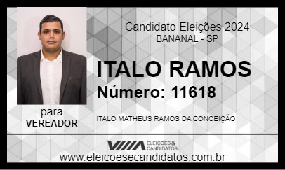 Candidato ITALO RAMOS 2024 - BANANAL - Eleições