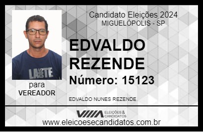 Candidato EDVALDO REZENDE 2024 - MIGUELÓPOLIS - Eleições