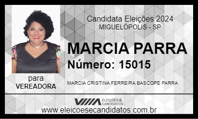 Candidato MARCIA PARRA 2024 - MIGUELÓPOLIS - Eleições