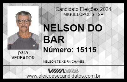 Candidato NELSON DO BAR 2024 - MIGUELÓPOLIS - Eleições