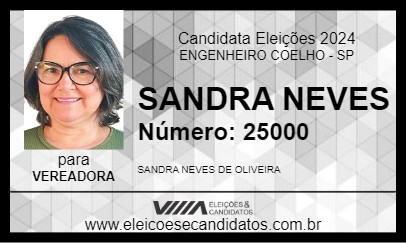 Candidato SANDRA NEVES 2024 - ENGENHEIRO COELHO - Eleições