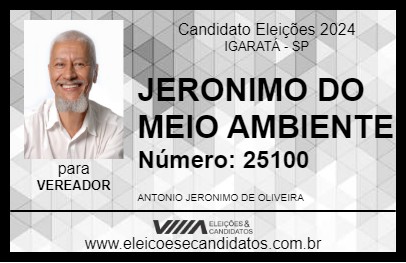 Candidato JERONIMO DO MEIO AMBIENTE 2024 - IGARATÁ - Eleições