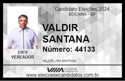 Candidato VALDIR SANTANA 2024 - BOCAINA - Eleições